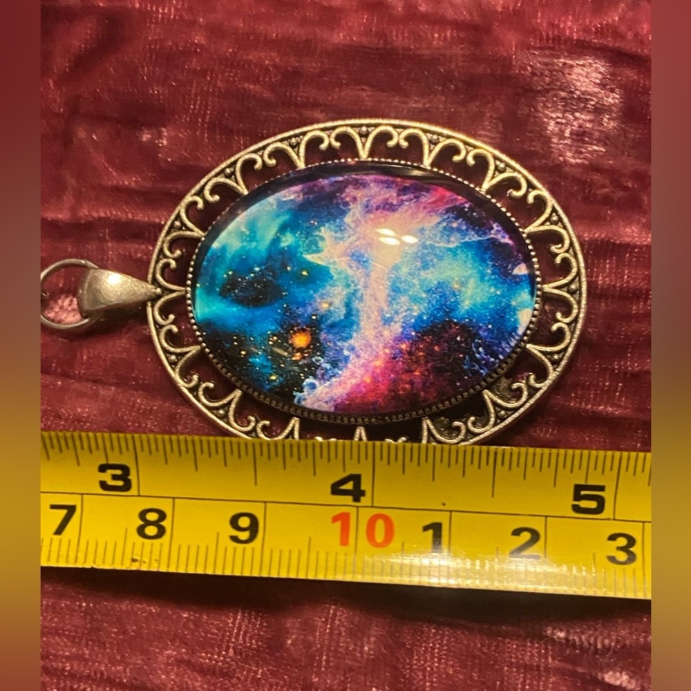 LAST CHANCE 🔥 Galaxy Nebula Large Statement Keychain Key Holder Ring #9345 - Picture 3 of 4